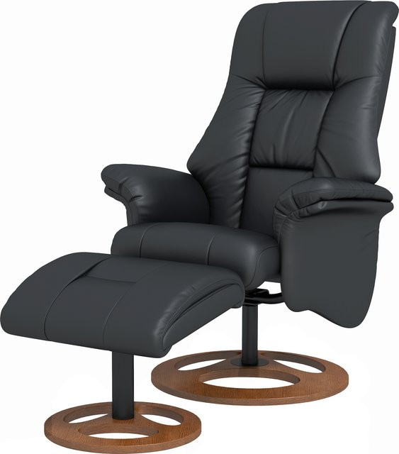 HOMCOM Vinsetto Relaxsessel mit Hocker, elektrisch neigbar, Schwarz, Kunstleder, B/T/H: 77 x 89 x 110 cm - Bild 1