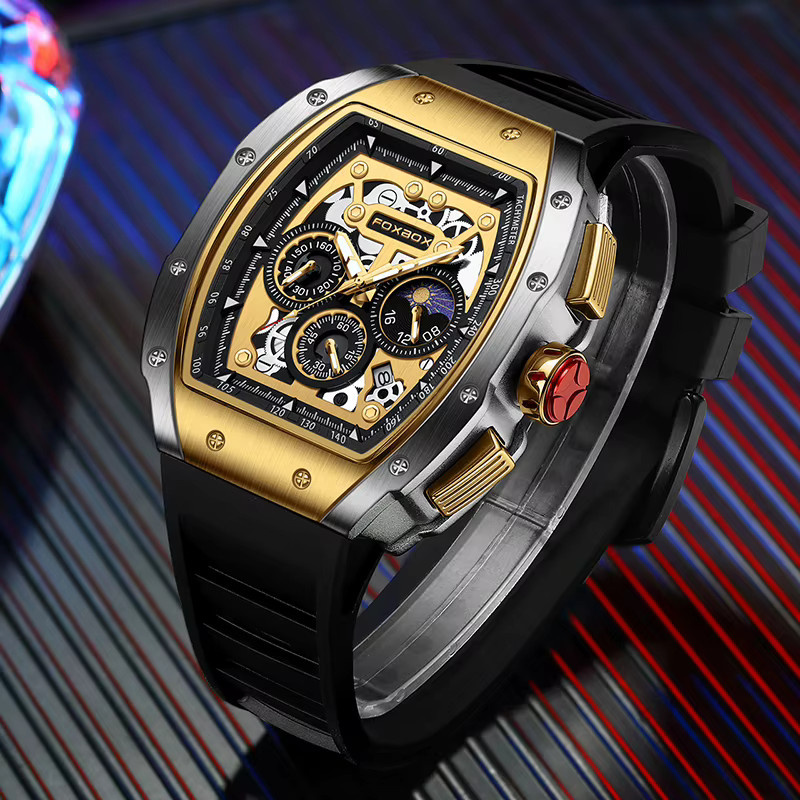 LIGE Armbanduhr Quarz, Silber, Eckig, Herren - Bild 4