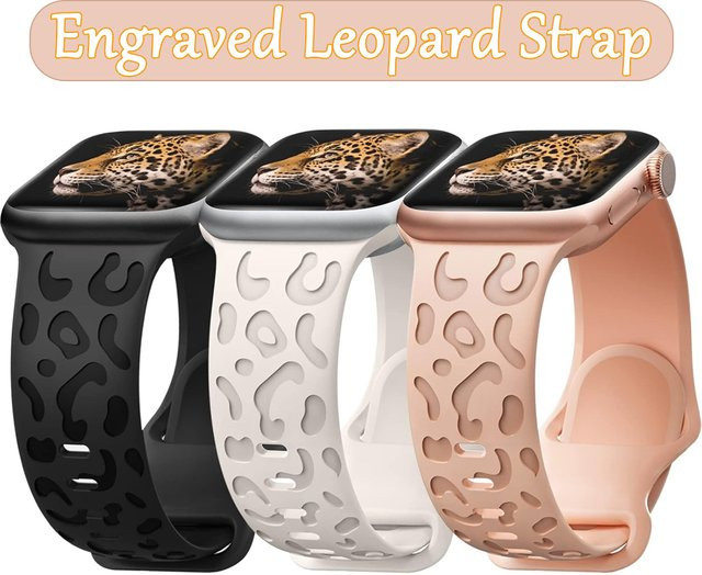 Uhrenarmband Silikon, Leoparden-Gravur, Unisex - Bild 1