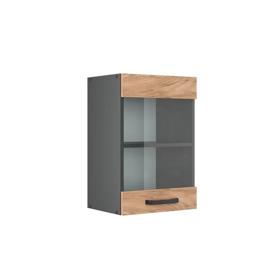 Vicco Küchenglasschrank R-Line Glashängeschrank Goldkraft Eiche/Anthrazit B: 40 cm, H: 60 cm, T: 31 cm - Bild 2
