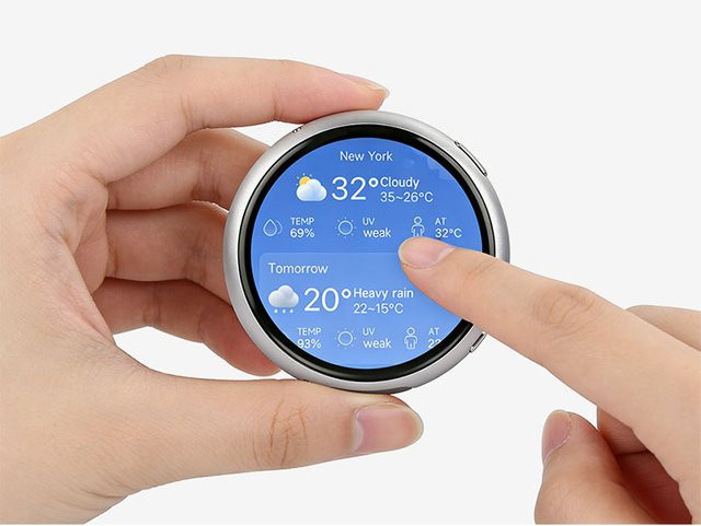 Waveshare ESP32-S3 Smart HMI IoT Board mit 1,75 Zoll AMOLED Rundes Touch-Display, 466x466 Auflösung, Aluminiumgehäuse in Silber, Wi-Fi und Bluetooth - Bild 1