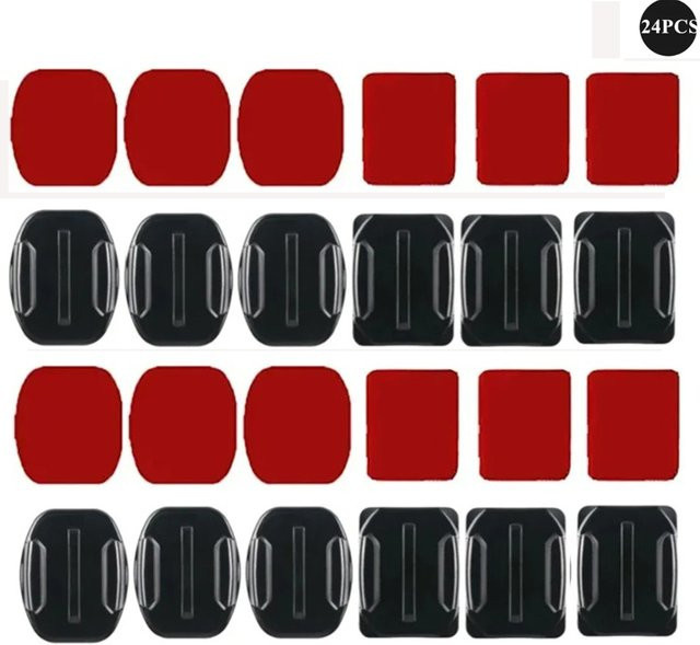 Selbstklebende gebogene Montageplatte für GoPro Hero 12 11 10 9 8, Xiaomi Yi 4K und Sjcam Actioncameras in Rot - Bild 1