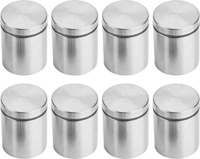 Neoglint 8er Set Glasabstandshalter aus Edelstahl in Silber, Befestigungsschrauben M38 x 50 mm - Bild 1