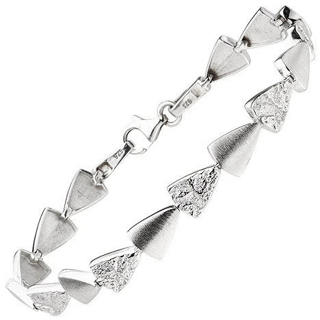 Colfem Armband 925 Sterling Silber, gehämmert, 19 cm, Unisex - Bild 1
