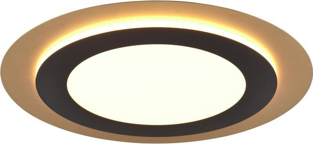 Trio LED Deckenleuchte Morgan Schwarz-Gold, dimmbar mit Fernbedienung, Durchmesser: 45 cm - Bild 1