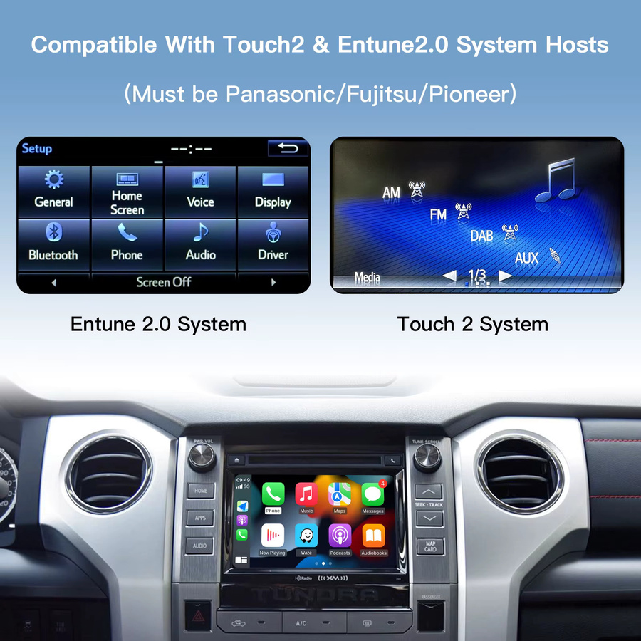 CARABC Drahtloses CarPlay und Android Auto Modul für Toyota Entune 2.0 Touch in Schwarz und Grau - Bild 3