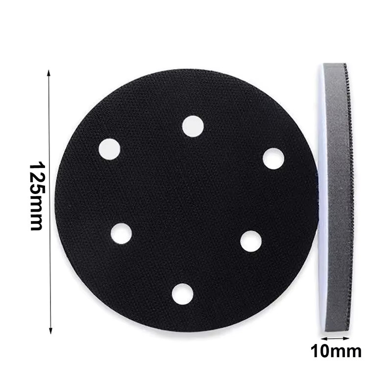 6-Loch Soft Interface Pad Klettverschluss Schleifscheibe Puffer Schwamm in Weiß, Durchmesser: 12,5 cm - Bild 2