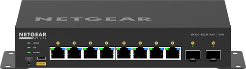 Netgear AV Line M4250-8G2XF-PoE+ Managed L3 Switch Schwarz mit 8 x 10/100/1000 PoE+ und 2 x 10 Gigabit SFP+ (GSM4210PX-100EUS) - Bild 1