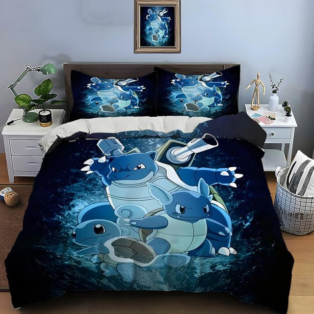 Monika Chen Pokemon Schiggy Bettwäsche Set 3-teilig, Blau, B/H: 150 x 200 cm - Bild 1