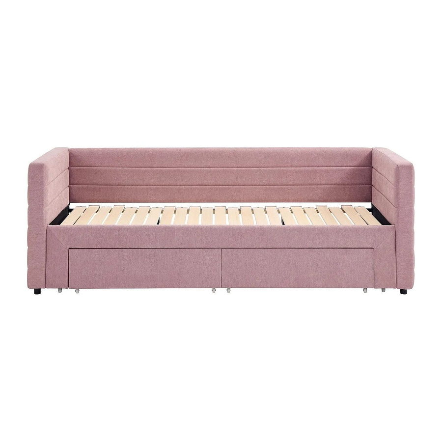 Vente-unique Sofabett Camity in Rosa mit Schlaffunktion und Auszugsschublade, Breite: 223 cm - Bild 2