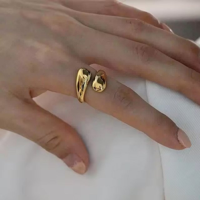 Erpels Ring, Wassertropfen, geometrische Öffnung, verstellbar, Damen - Bild 1