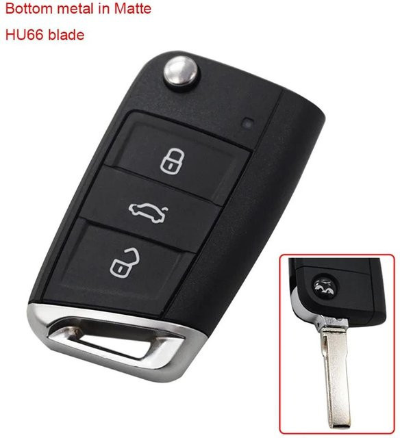 Cocolockey Fernbedienung Klappschlüssel Hülle für VW Polo Golf 7 MK7 Tiguan, Skoda Octavia Kodiaq Karoq und Seat Ateca in Schwarz - Bild 1