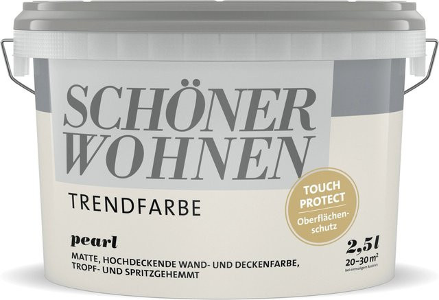 Schöner Wohnen Dispersion Plaster Wandfarbe Pearl Matt, 2,5 l - Bild 1
