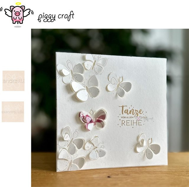 Piggy Craft Metall-Stanzform Schmetterling für Papierhandwerk und Sammelalben in Weiß - Bild 1