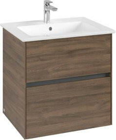 V&B Waschtischunterschrank Collaro in Arizona Oak mit mittiger Waschbeckenplatzierung, B/T/H: 61,1 x 61,1 x 48 cm - Bild 1