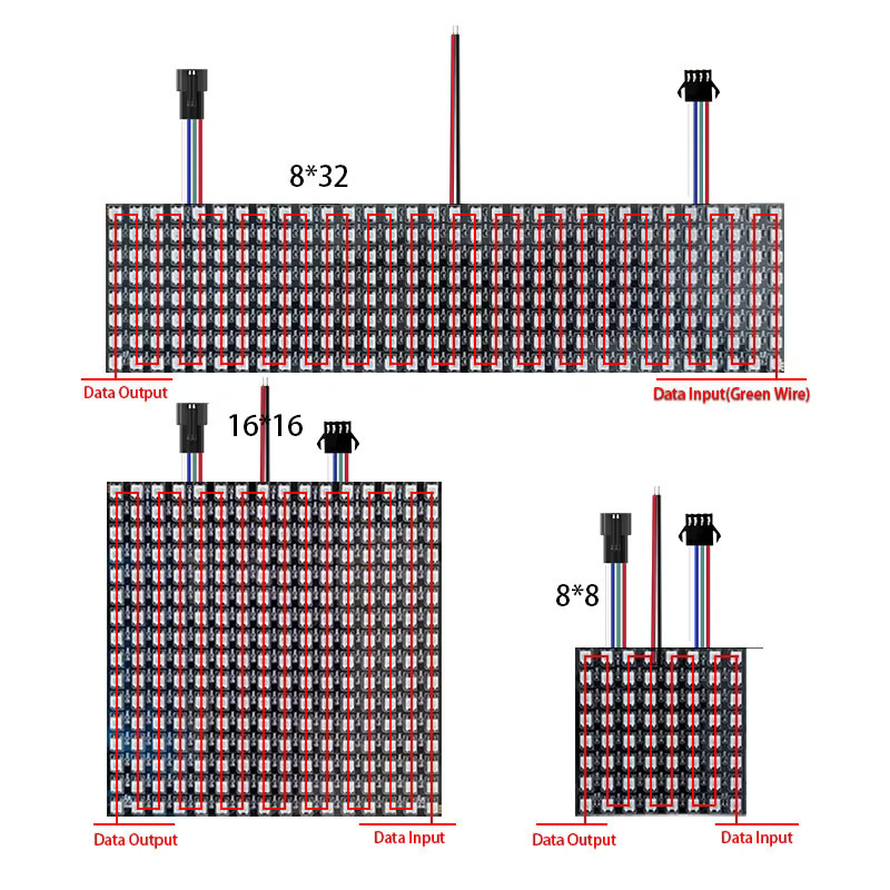 Lebeisenf RGBIC LED Matrix Modul WS2812B WS2815 Digital Adressierbares Panel Multicolor - Bild 3