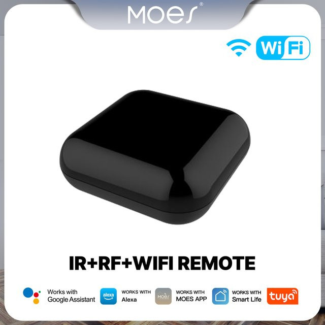 Moes Tuya WiFi IR RF Universelle Smart Home Fernbedienung in Schwarz zur Gerätesteuerung via Smart Life App mit Alexa und Google Home Unterstützung - Bild 1