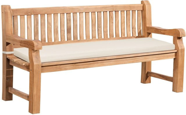 CLP Gartenbank Daxon aus Teakholz mit Sitzkissen in Beige/Braun, Breite: 180 cm - Bild 1