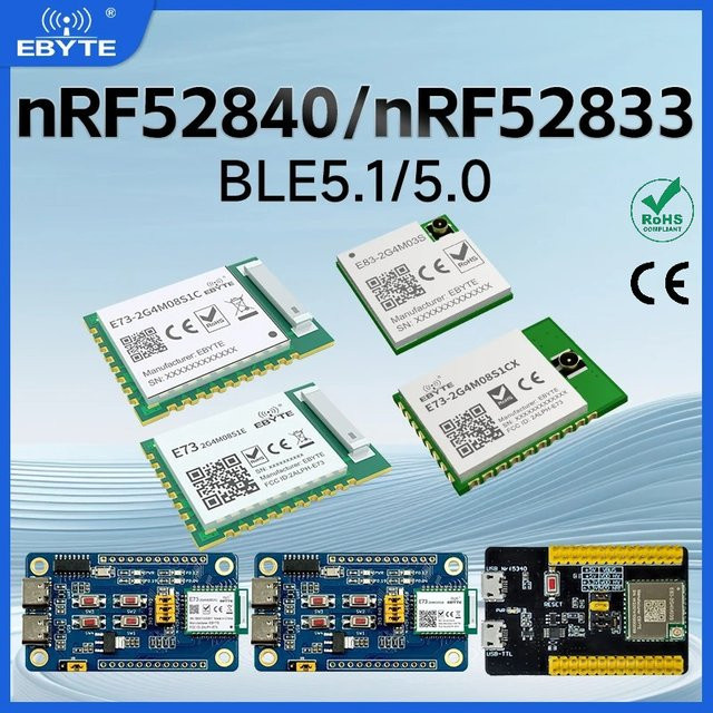 EBYTE E73-Serie Drahtloses BLE-Modul nRF52840 nRF52833 nRF5340 SMD SOC mit BLE4.0/BLE5.1 Unterstützung - Bild 1