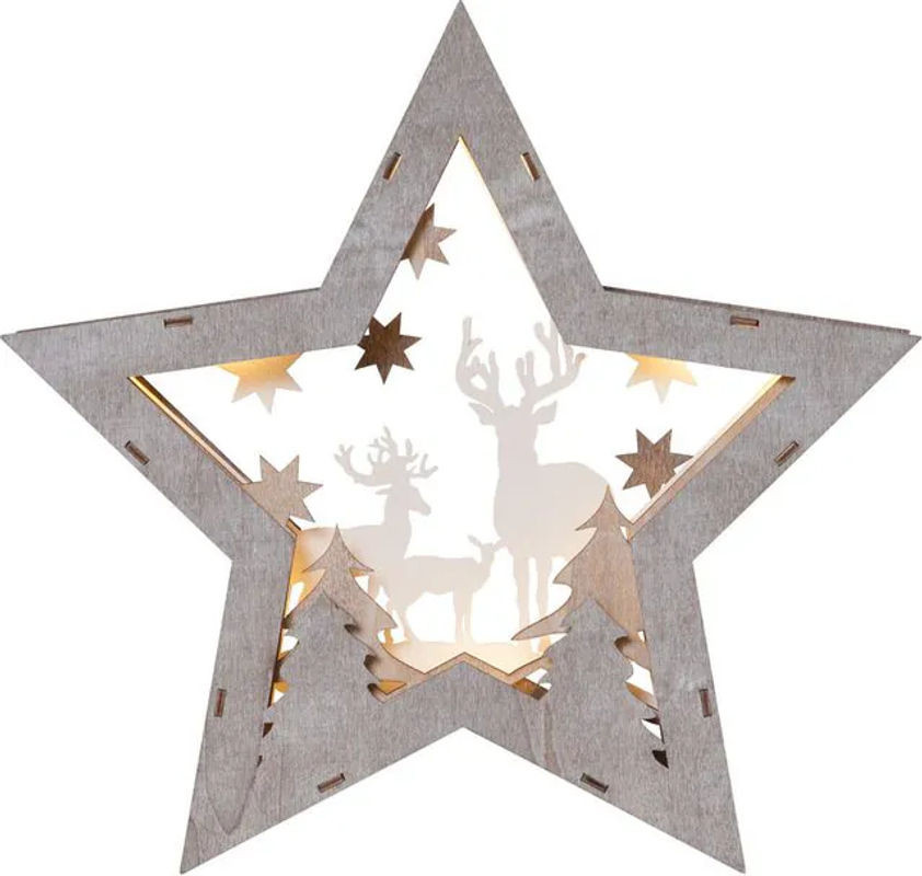 Star Trading LED Weihnachtsdeko Fauna aus Holz mit Beleuchtung, Warmweiß, Höhe: 32 cm - Bild 1