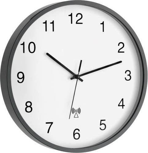 TFA Dostmann Funk-Wanduhr in Anthrazit, analog und rund - Bild 1