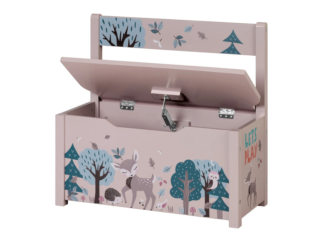 LIVARNO Truhenbank mit Waldtiermotiv Reh in Blau für das Kinderzimmer - Bild 4