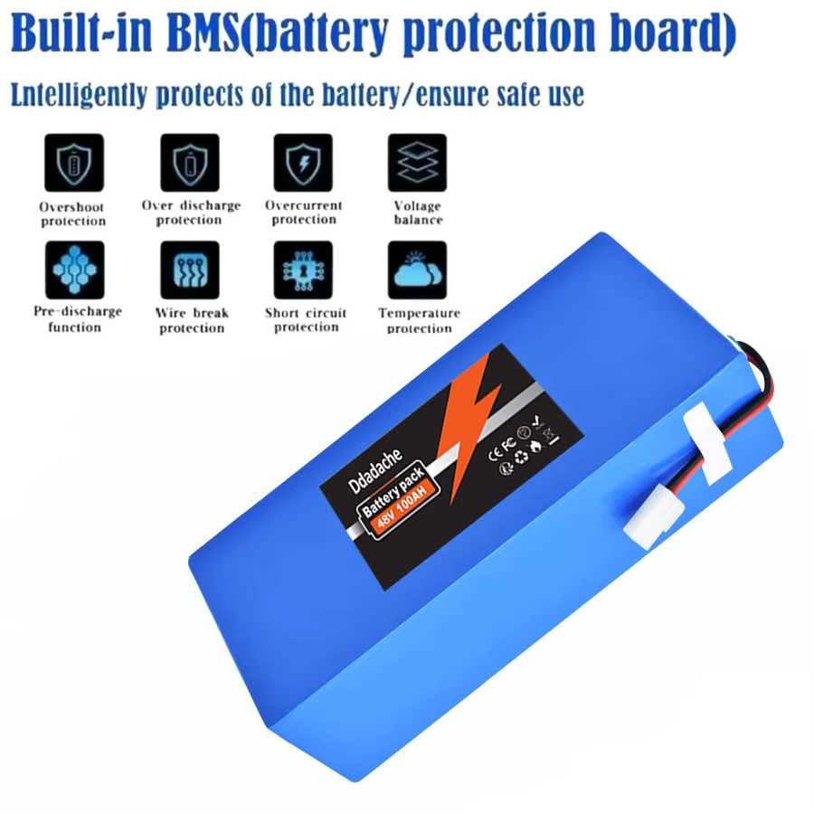 48V 100Ah 18650 Lithium-Akku 13S5P mit intelligentem BMS und 54,6V Ladegerät in Blau - Bild 2