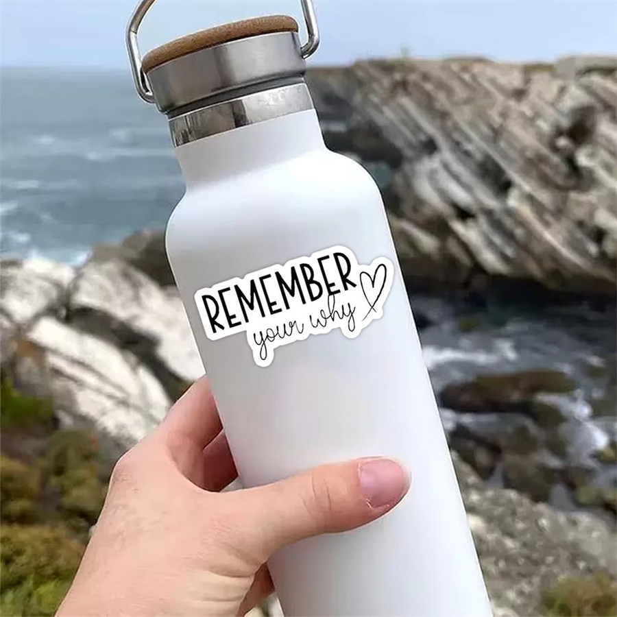 10 Stück Remember Your Why Motivationsaufkleber aus Vinyl mit inspirierendem Zitat für Laptop, Flasche und Tagebuch - Bild 4