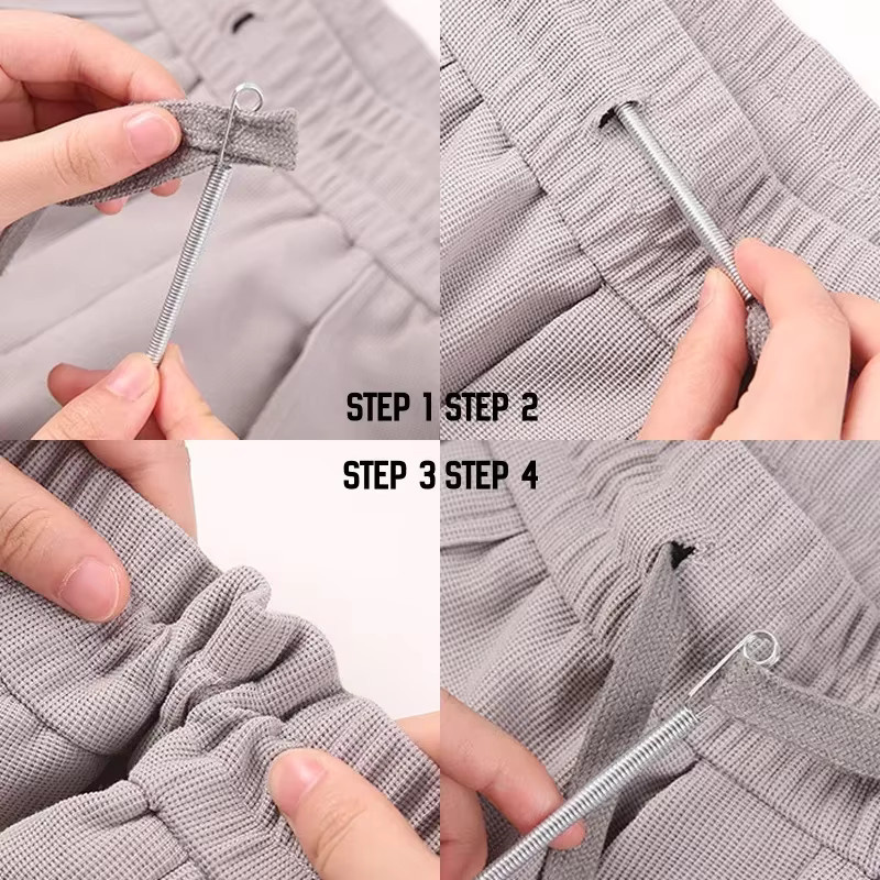 Silberner Kordelzug Einfädler Clip aus Metall für Hosen und Hoodies als DIY Nähen Zubehör - Bild 4