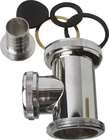 WELLWATER Abfluss-Zwischenstück aus Messing in Silber, 1 1/4 Zoll - Bild 1