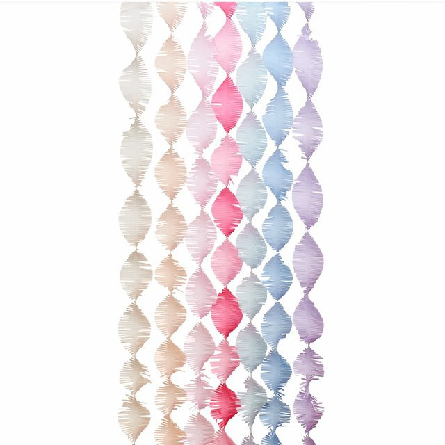 Rico Design Krepp-Girlande La Vie en Rose gedreht in Pastellfarben Mix - Bild 1