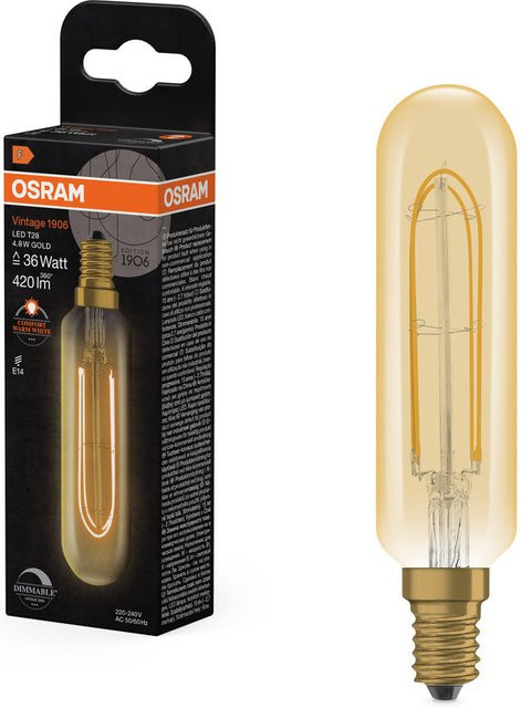 OSRAM Vintage 1906 LED Special Shapes Leuchtmittel Gold/Messing E14 dimmbar 4.8W - Bild 1
