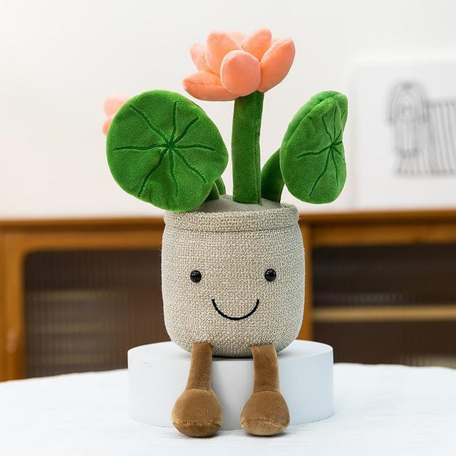 Lotus Topfpflanze Plüschtier, dunkel rosa, 30cm - Bild 1
