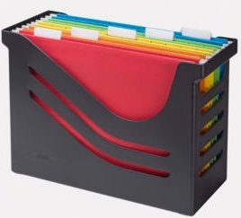 Jalema Re-Solution Hängeregisterbox A4 in Schwarz inklusive 5 Hängemappen für 15 Mappen - Bild 1