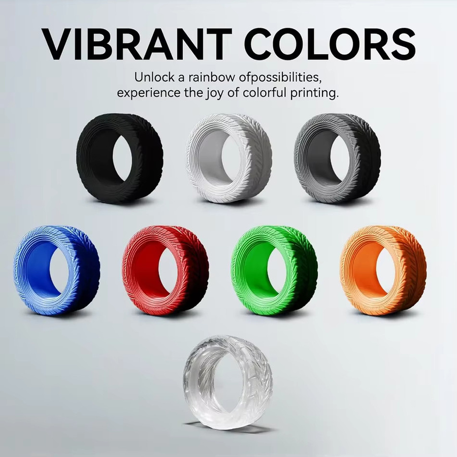3D Maliang Flexibles TPU Filament für FDM-3D-Drucker, 1,75 mm, 95A Härte, transparent in Blau, Grün oder Rot - Bild 5