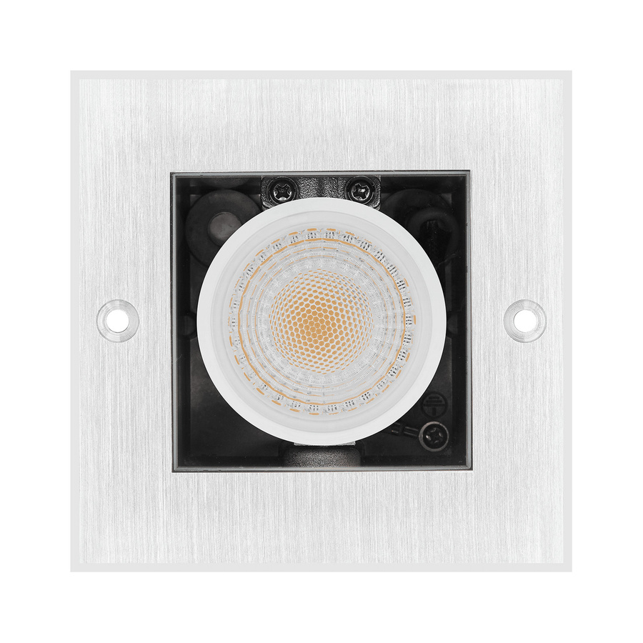 Luxvenum Bodeneinbauleuchte Area aus Edelstahl in Silber, eckig, IP67, 7W LED, dimmbar, schwenkbar - Bild 1