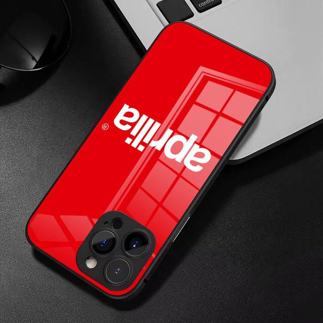 Potdemiel Handyhülle mit Glasabdeckung für iPhone 17 Air Pro Max 16 15 14 13 12 Plus in Schwarz und Rot - Bild 1
