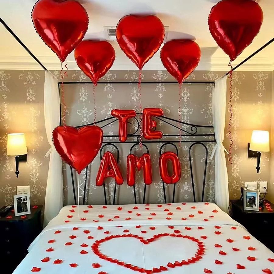 Spanisches I Love You Te Amo Banner mit Herzen in Rot für Valentinstag, Hochzeitstag oder Geburtstag - Bild 2