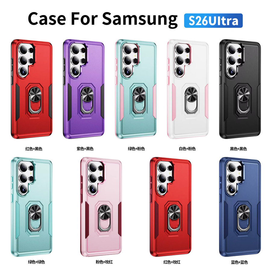 Robuste 2-in-1 Rüstungshülle für Samsung Galaxy S26 Ultra, S25, S23, S22, S21 FE Plus mit magnetischem Ringständer in Grün, Militärstandard Anti-Drop Schutzhülle - Bild 5