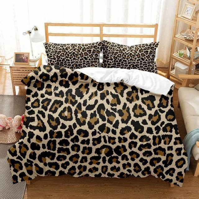 Lodestar Bettwäscheset mit Leopardenmuster in Beige, Material Mikrofaser/Polyester, B/H: 135 x 200 cm - Bild 1