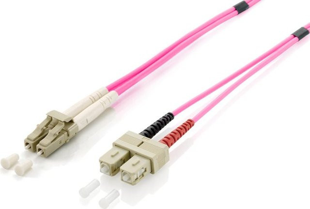 Equip Pro Glasfaser Patch-Kabel LC Multi-Mode auf SC Multi-Mode, OM4, 50/125 Mikrometer, violett, Länge: 10,0 m - Bild 1
