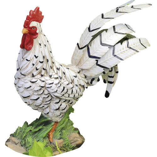 GRANIMEX Teichfigur Igor Hahn aus Polystone in Bunt mit Metallfeder - Bild 2