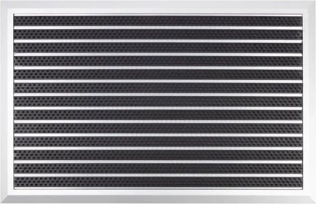 Karat Alu-Fußmatte Spectral mit Bürsten aus Aluminium und Textilrips, Silber-Schwarz, B: 54 cm, T: 83 cm, H: 1,5 cm - Bild 1