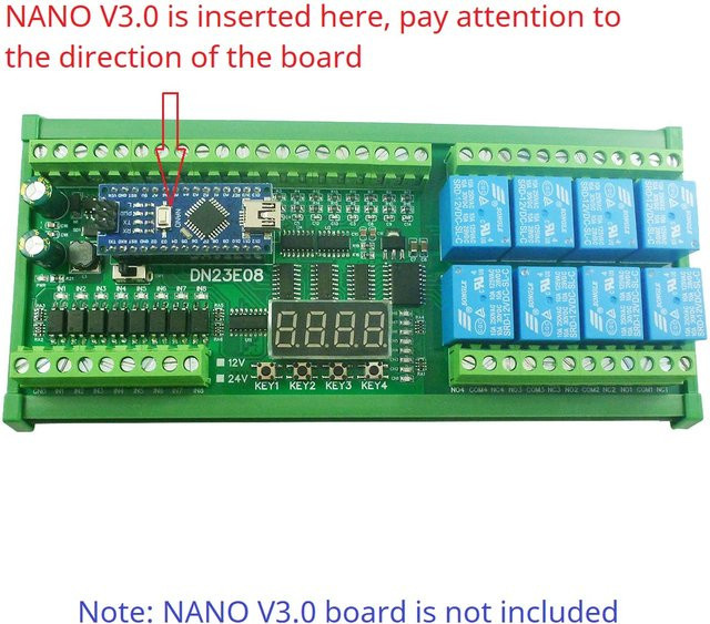 eletechsup 8AI-8DI-8DO Multifunktions-IO-Erweiterungsmodul für Arduino Nano V3.0 mit RS485 Modbus RTU Open PLC und LED Stromspannungssensor - Bild 1