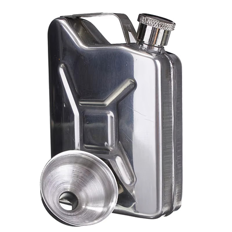 Arshen Edelstahl Flachflasche mit Trichter in Silber, 5 Unzen (ca. 148 ml) - Bild 3