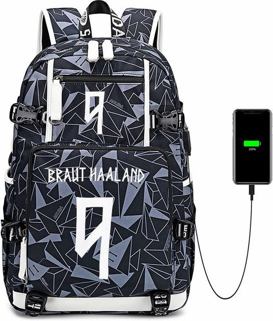 3-teiliges Schulrucksack-Set in Schwarz aus Oxford-Stoff mit Schultasche, Schultergurt und Federmäppchen - Bild 1