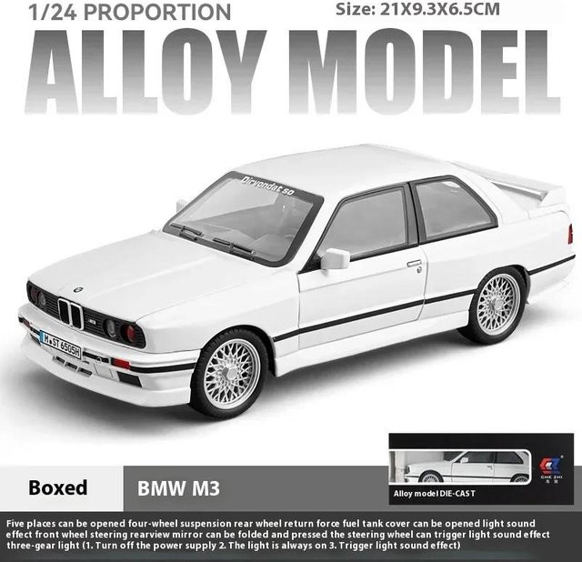Linyi toy car BMW M3, Automodell, 1:24, Metall, ab 4 Jahren - Bild 1