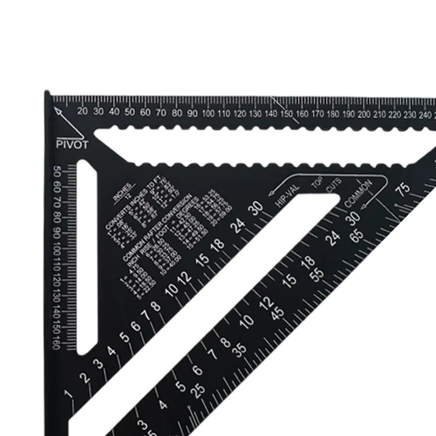 Präzises Dreieckslineal aus Aluminiumlegierung in Blau, metrisches Winkellineal für Holzbearbeitung und Zimmerei, 30,5 cm - Bild 4