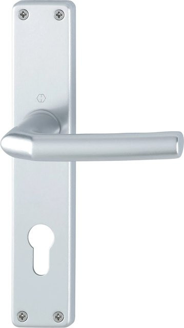 Hoppe Schild-Garnitur Birmingham aus Aluminium in Silber Natur mit Schraubbefestigung - Bild 1