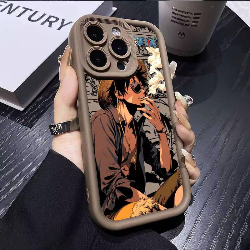 Luffy Silikon-Softcase für Apple iPhone 17 16 15 14 13 12 Mini 11 Pro Max mit Augen-Design - Bild 2